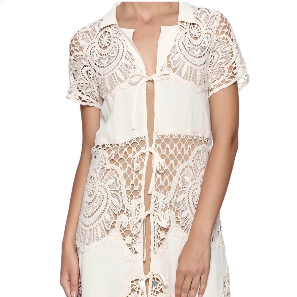 For love & lemons gracey crochet mini dress